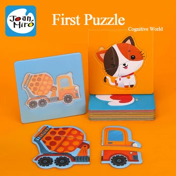 JoanMiro 2in1 Cognitive Puzzle-uri de Animale Panouri Băieți Fete Puzzle de Învățare de Învățământ Jucării Eco-Friendly Iluminare Puzzle Cadou