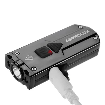 Astrolux 350LM USB led lanterna din Oțel Inoxidabil Mini Breloc lanterna 3 LED-uri UV Lanterna Reincarcabila IP65 rezistent la apa
