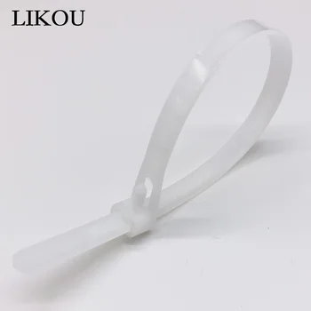 Reutilizabile Nailon cablu 8x150mm 8x200mm 8x300mm 8x400mm slipknot ambalaje de Plastic Zip Tie wrap Curea 100BUC alb negru