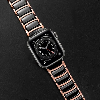 De lux curea pentru apple watch se 6 banda de 44mm 40mm seria 5 4 Brățară pentru iwatch 3 42mm 38mm Oțel Inoxidabil Ceramică watchbands