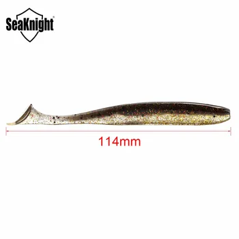 SeaKnight Moale Atrage SL015 7g 4.5 în 114mm 6PCS Momeală Artificială T Coada Worm Moale de Pescuit Nada Pescuit Momeală Swim Shad Râu
