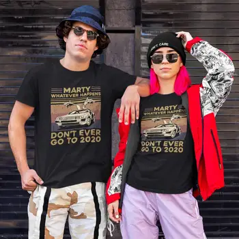 Orice s-ar Întâmpla să nu Mergi Niciodată la 2020 Tricou Vintage Înapoi La Viitor Film Print Digital de Conducere Auto Iubitorii de T-Shirt
