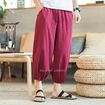 Nou Stil Japonez Harajuku Pantaloni Harem pentru Bărbați Asiatice Lenjerie de Haine de Moda Hip Hop Liber de Epocă pantaloni de Trening Pantaloni 5XL