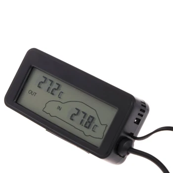 LCD Color, Mașină Termometru Digital Mini 12V Vehicule Termometro Monitor Auto Interior Exterior Temperatura Metru de Cablu de 1,5 M Senzor