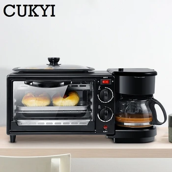 CUKYI Multifuncțional micul Dejun a Face Masina 3 in 1 aparat de Cafea Electric omletă tigaie pâine pizza cuptor de uz casnic