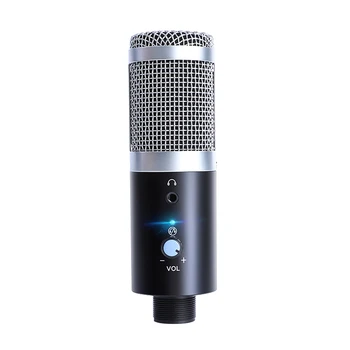 Condensator Microfon pentru Calculator , Cu Casti de 3.5 mm jack pentru Karaoke Microfon USB pentru Jocuri Video de pe YouTube Studio de Înregistrare