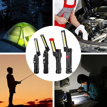 Portabil, Multi-mode T6+COB lanterna Lanterna USB de Încărcare cu LED-uri Lampă de Lucru Magnetic Lanterna Cârlig de Lumină în aer liber Camping Flash de Lumină