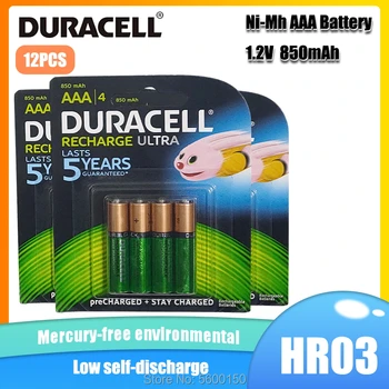 12PCS Duracell 1.2 V 850mAh AAA NI-MH Baterie Reîncărcabilă Pentru Camera Gamepad Lanterna de Control de la Distanță Pre-Încărcat baterie AAA