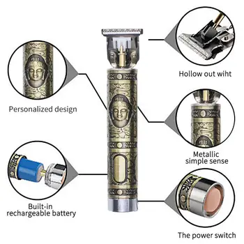 USB Reîncărcabilă Buddha Tuns Electric de Tuns cu Acumulator aparat de Ras Trimmer 0mm Barbati Frizer Masina de tuns pentru Barbati