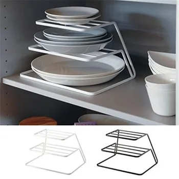 Bucătărie de fier pe trei niveluri raft pentru vase cabinet stratificat raft placa de tacamuri de stocare organiza scurgere