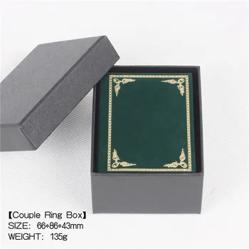 2020 Creative carte verde în formă de cutie de bijuterii, de înaltă calitate piele de căprioară cuplu inel cutie, cadou de nunta inel cutie