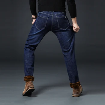 Jantour de iarnă Lână Cald Blugi Barbati groase Denim Stretch Jean male Brand Pantaloni de Bumbac pentru bărbați de Mari dimensiuni 35 40 42 44 46