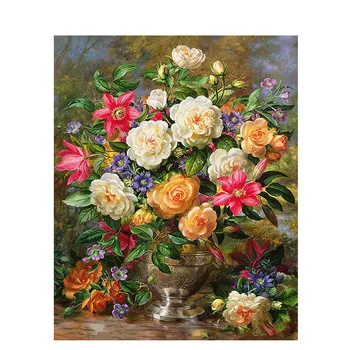 Pictura De Numere DIY Dropshipping 40x50 50x65cm Regina Elisabeta floare Floare Panza de Nunta de Decorare Arta de imagine Cadou