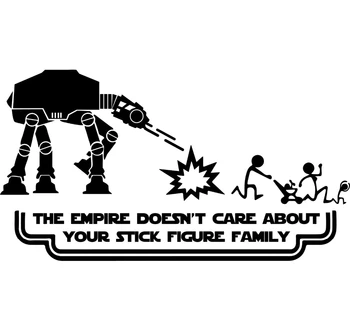 Amuzant Star Wars Familie Imperiul nu-i Pasă de Familia Ta de Text Auto Autocolant Auto Exterioare Accesorii de Vinil Decal 15 cm*8 cm
