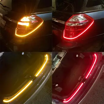 2X Led-uri Auto 30cm/45cm/60cm Flexibil Auto Benzi cu LED-uri LightTurn Semnal Frână Lumină de Lampă Portbagaj DRL Strobe Lumina de Zi Lumina