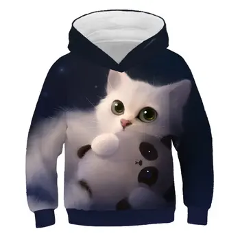 2020 Băieți Hanorace animale pisica Copil Fete de moda Tricou Copii Haine Hanorac pentru Copii Bluze de toamna iarna 3D Sport