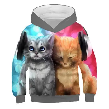 2020 Băieți Hanorace animale pisica Copil Fete de moda Tricou Copii Haine Hanorac pentru Copii Bluze de toamna iarna 3D Sport