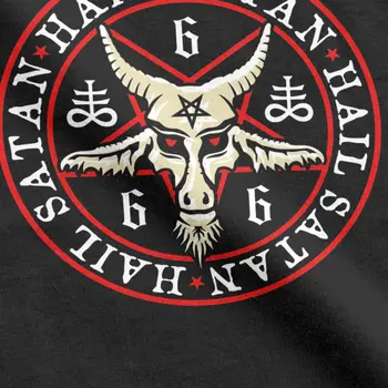 Barbati Tricou Hail Satan Baphomet Tricouri Oculte Pentagrama Din Bumbac De Sex Masculin T-Shirt Echipajul Gât Teuri Haine Cu Maneci Scurte Plus Dimensiune