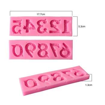 Alfabetul Număr de 0-9 3D Silicon Tort Mucegai Număr de Forma Lollipop Mucegai cu Lollipop Gaura Fondant Tort de Decorare Instrument