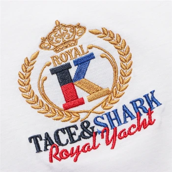 TACE&SHARK 2020 Militare de Vară T-shirt Îmbrăcăminte de Modă Rechin Broderie T Shirt Mens Casual din Bumbac Tricouri de Înaltă Calitate