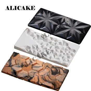 3 Cavitate de Ciocolata Bar de Mucegai Policarbonat Matrite de Ciocolata Formă Tava 154x77x9mm Diamant floare de zăpadă Geometrie produse de Patiserie de Copt Instrumente