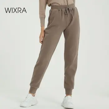 Wixra Femei Casual Pantaloni de Catifea Iarna Doamnei Gros de Lână Pantaloni Îmbrăcăminte pentru Femei Dantelă-up Pantaloni Lungi
