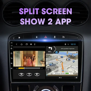 JMCQ Android 9.0 Radio Auto Pentru Peugeot 308 308SW 408 2012-2016 Multimidia Video 2din T9 RDS DSP 4+64G GPS Navigaion Split Screen