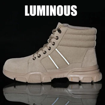 Ușor de Lucru Cizme de Siguranță Siguranță Pantofi pentru Bărbați din Oțel Toe Pantofi Pantofi de Lucru Cizme de Iarna Puncție-Dovada Cizme pentru Bărbați Încălțăminte de Munca