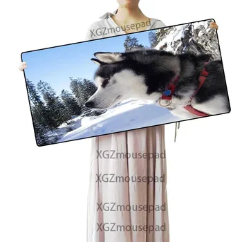 XGZ Animale de Companie Zăpadă Câine Husky Personalizat Mari Mouse Pad Negru de Precizie de Blocare Marginea Tastatură de Calculator de Birou Mat de Cauciuc Non-alunecare Xxl