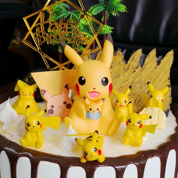 Pikachu PVC figurina Jucarie de Desene animate Pokemon Figurina Papusa Modelul de Colectare de Jucării Pentru copii de Craciun Cadou de Ziua Mașină Decor Tort