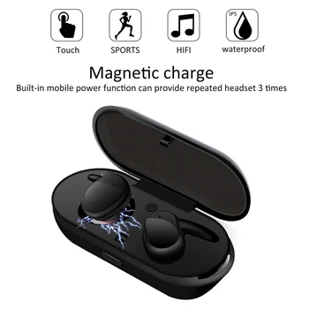 TWS Wireless Bluetooth 5.0 Cască Căști Mini-Căști Stereo cu LED Pavilioane de Reducere a Zgomotului Căști Pentru iPhone Xiaomi