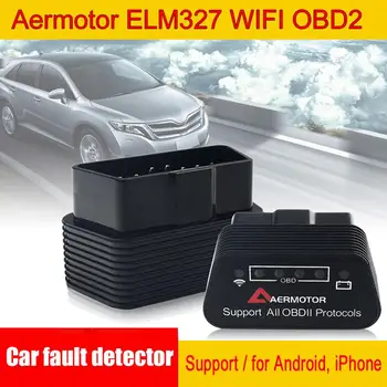 Aermotor OBD2 ELM327 WIFI Suport Android Auto Vina Detector Potrivit pentru Android & Apple