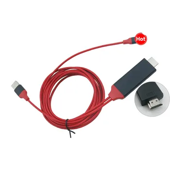 1 Bucata de 2M USB la HDMI compatibil HDTV AV Cablu Adaptor pentru iPhone 7 7 Plus 6S 6 Plus 5S 5 Adaptor de Încărcare Cablu