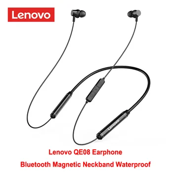 Mai nou Lenovo QE08 Wireless Bluetooth 5.0 Magnetic de Susținere Căști Cască rezistent la apa IPX5 Sport Căști de Anulare a Zgomotului Microfon