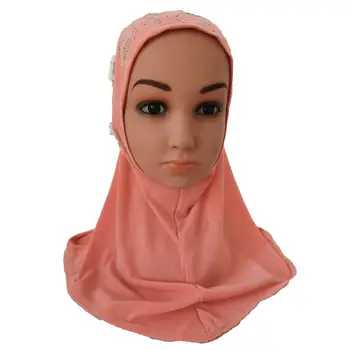 Una Bucata Amira Hijab Musulman Copii Fete Hijabs Flori De Cap Eșarfă Șal Folie Islamic Pălărie Rugăciune Văl Arabe Articole Pentru Acoperirea Capului Capac Hijab