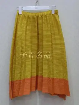 FIERBINTE de VÂNZARE Miyake Moda mozaic dantelă fusta de înalt Bomboane culori talie fuste plisate ÎN STOC
