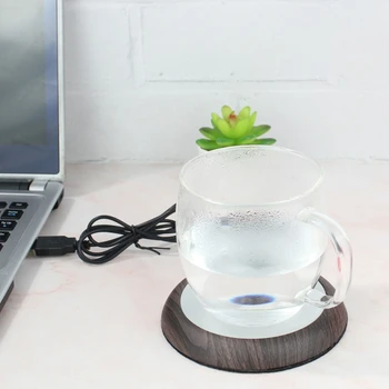 Lemn de Cereale Ceașcă Cald Căldură de Băuturi Cana Mat USB Ține Băutură Caldă de Încălzire Cani Coaster Toamna Iarna Desktop Portabil Acasă