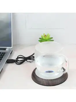 Lemn de Cereale Ceașcă Cald Căldură de Băuturi Cana Mat USB Ține Băutură Caldă de Încălzire Cani Coaster Toamna Iarna Desktop Portabil Acasă