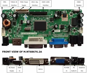 Yqwsyxl Control Board Monitor Kit pentru LP140WH2(TL)(A2) LP140WH2-TLA2 HDMI+DVI+VGA LCD ecran cu LED-uri Controler de Bord Driver