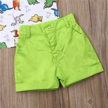 PUDCOCO Nou-născut Copil Baieti Topuri de Vara Tricou de imprimare Casual pantaloni Scurți de Plajă Tinutele de Petrecere 1-5T