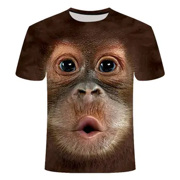 2020 Nou Animal 3D Topuri de Moda pentru Bărbați 3DT Camasi Casual Barbati O-Gât Mare Stradă Dimensiune T-Shirt Urangutan Maneca Scurta Top