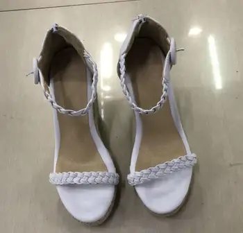 Vara femeile tocuri inalte pene sandale gladiator platforma de moda espadrile pantofi doamnelor sexy sandale sandale de aur alb