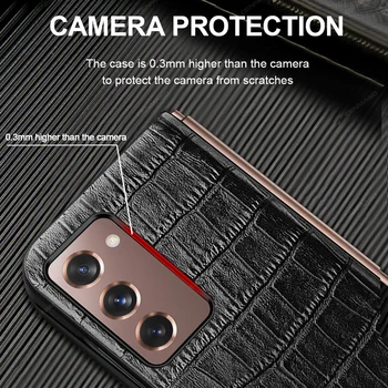 Pentru Samsung Galaxy Z 2 Ori Caz de Crocodil model protecție acoperă Pentru Samsung W20 5G SM-W2020 SM-F9160 SM-F9000 Caz