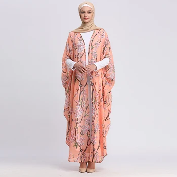 Abaya Dubai Caftan Islam Timp Batwing Florale Cardigan Musulmane Hijab Rochie De Abayas Pentru Femei Jilbab-Ul Caftan Turco-Islamică Îmbrăcăminte