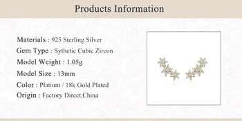 Romad Vânzare Fierbinte Argint 925 Cercei Stud Pentru Femei Stil coreean Floare Alb Negru CZ Piercing Cercei Bijuterii Fine W4