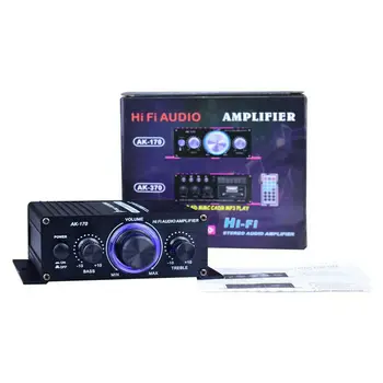 400W Mini HIFI Stereo Digital Audio Amplificator Radio FM Mari Butoane de Design, Cu lumini LED-uri Albastre Amplificator de Putere