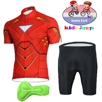 Super-erou de vară pentru copii ciclism jersey set haine copii pantaloni de biciclist pentru copii seturi de echipament de ciclism de îmbrăcăminte