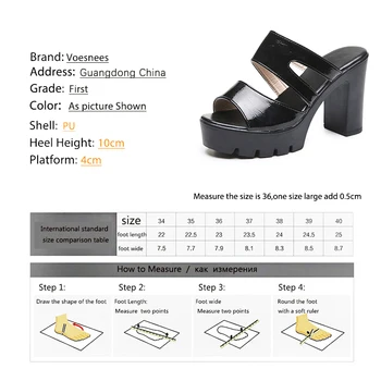 Moda FIERBINTE 2020 Femei Papuci Pantofi cu Tocuri Înalte 11CM Platforma Curea din Piele PU toc Gros, Papuci de casă Alb Negru Doamnelor Pantofi