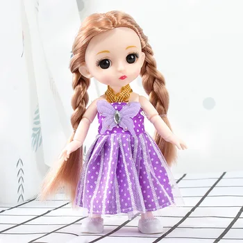 2020 13 Comune Mobile Bjd 16cm Papusa Mini Prințesă Drăguț 3D de Simulare Ochii de Moda Rochie de Până Păpuși pentru Fete DIY Jucărie Cadou de Vacanță