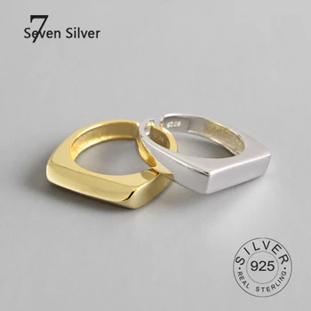 Real argint 925 inele pentru femei lină de culoare de aur Trendy Bijuterii fine Mari Reglabil de Epocă Inele Anillos